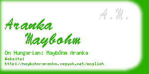 aranka maybohm business card